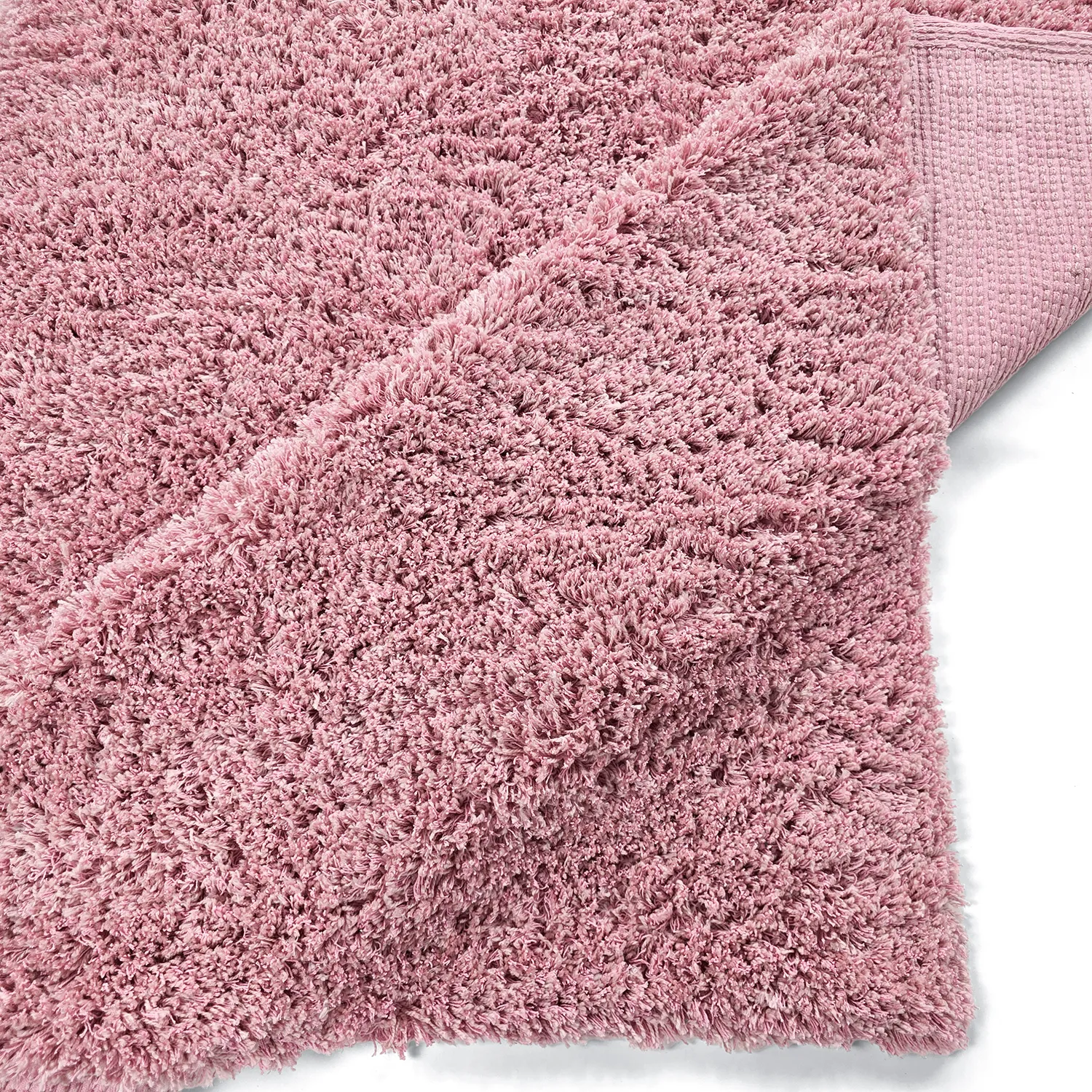 Hochflorteppiche - Combarro Solid Cotton Shaggy (hellrosa)