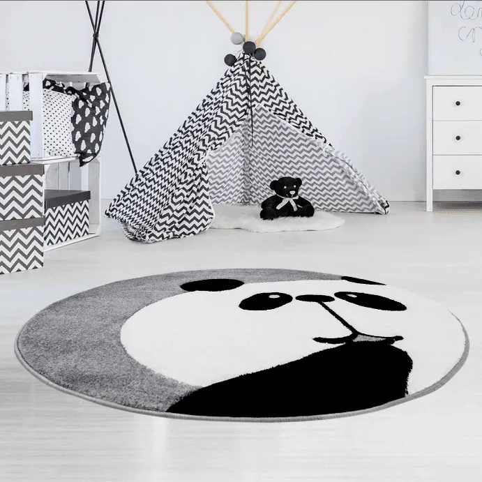 Kinderteppich - Bueno Panda (grau)