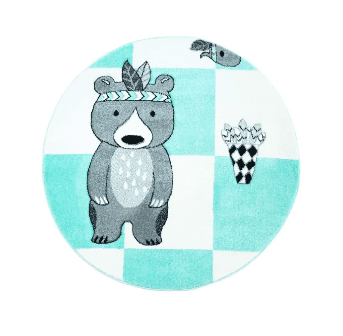 Kinderteppich - Bueno Indian Bear (Türkis)