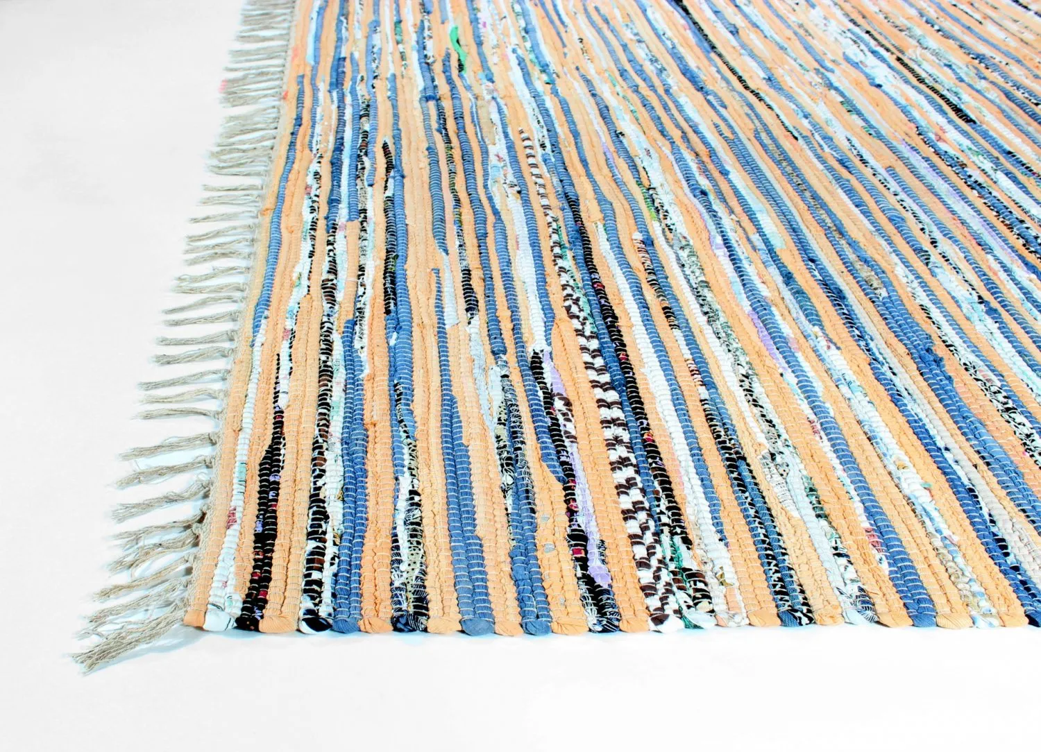 Flickenteppich - Delhi (beige/blau)