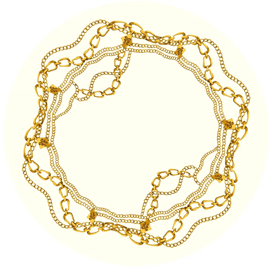 Rund Teppich - Silea (weiß/gold)