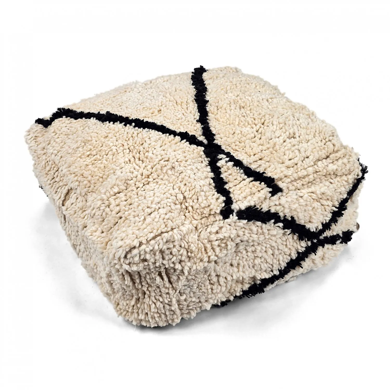 Sitzpoufs - Marokkanischer Pouf Beni Ourain 027