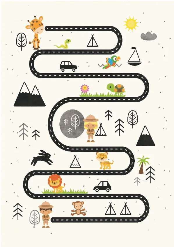 Kinderteppich - Safari road