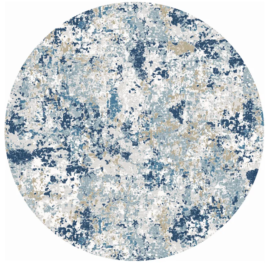 Rund Teppich - Hiboun (blau)