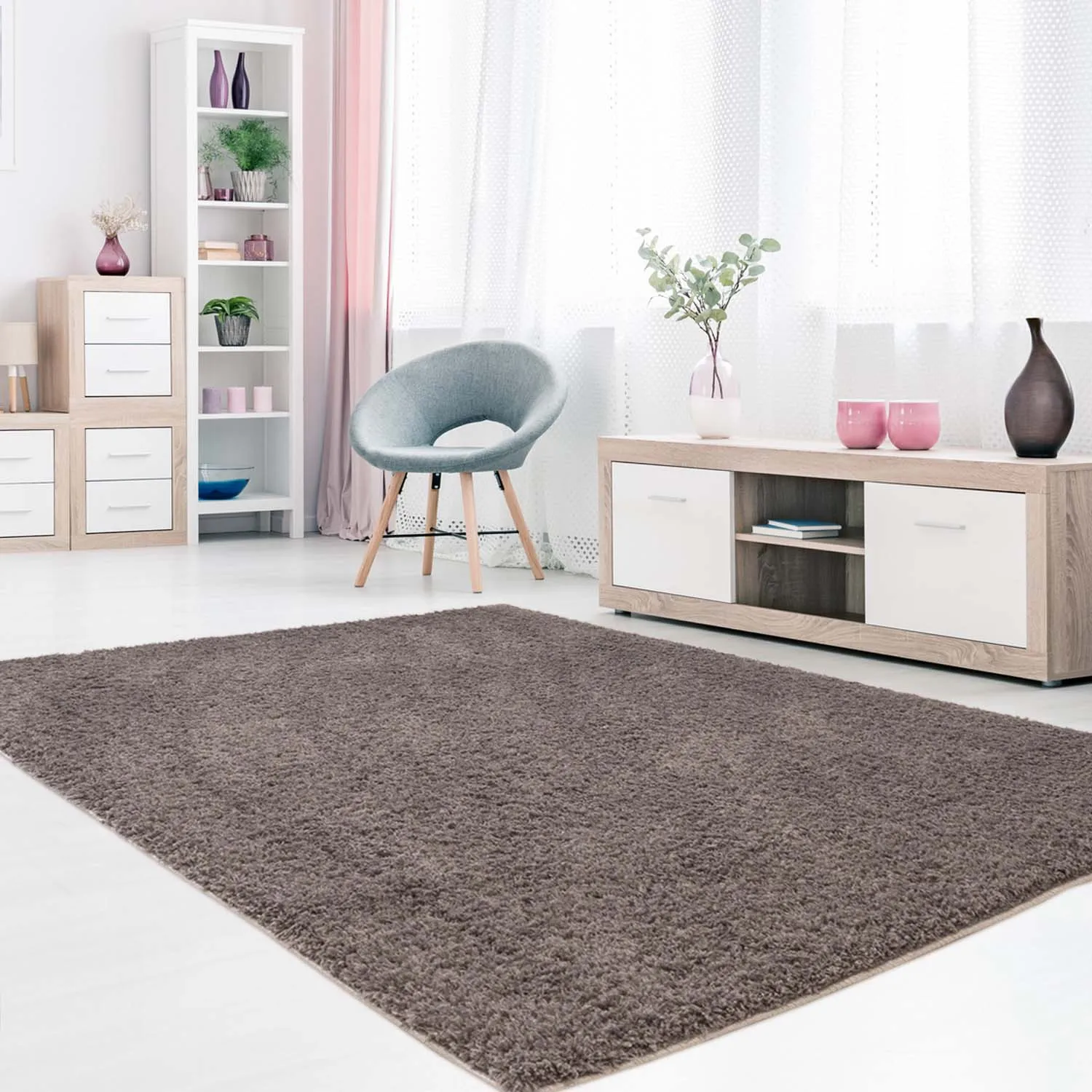 Hochflorteppiche - Soft Shine (braun)
