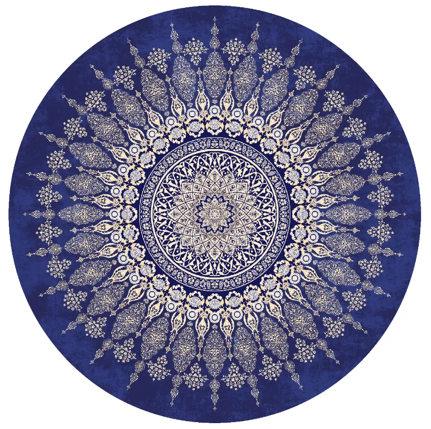 Rund Teppich - Sandrigo (blau/beige)