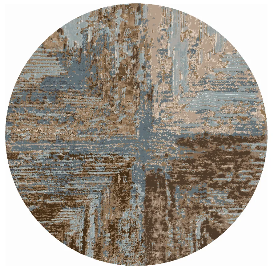 Rund Teppich - Tizzano (blau/bunt)