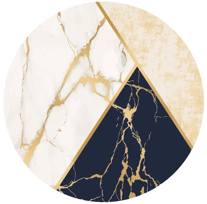 Rund Teppich - Canelli (beige/weiß/blau)
