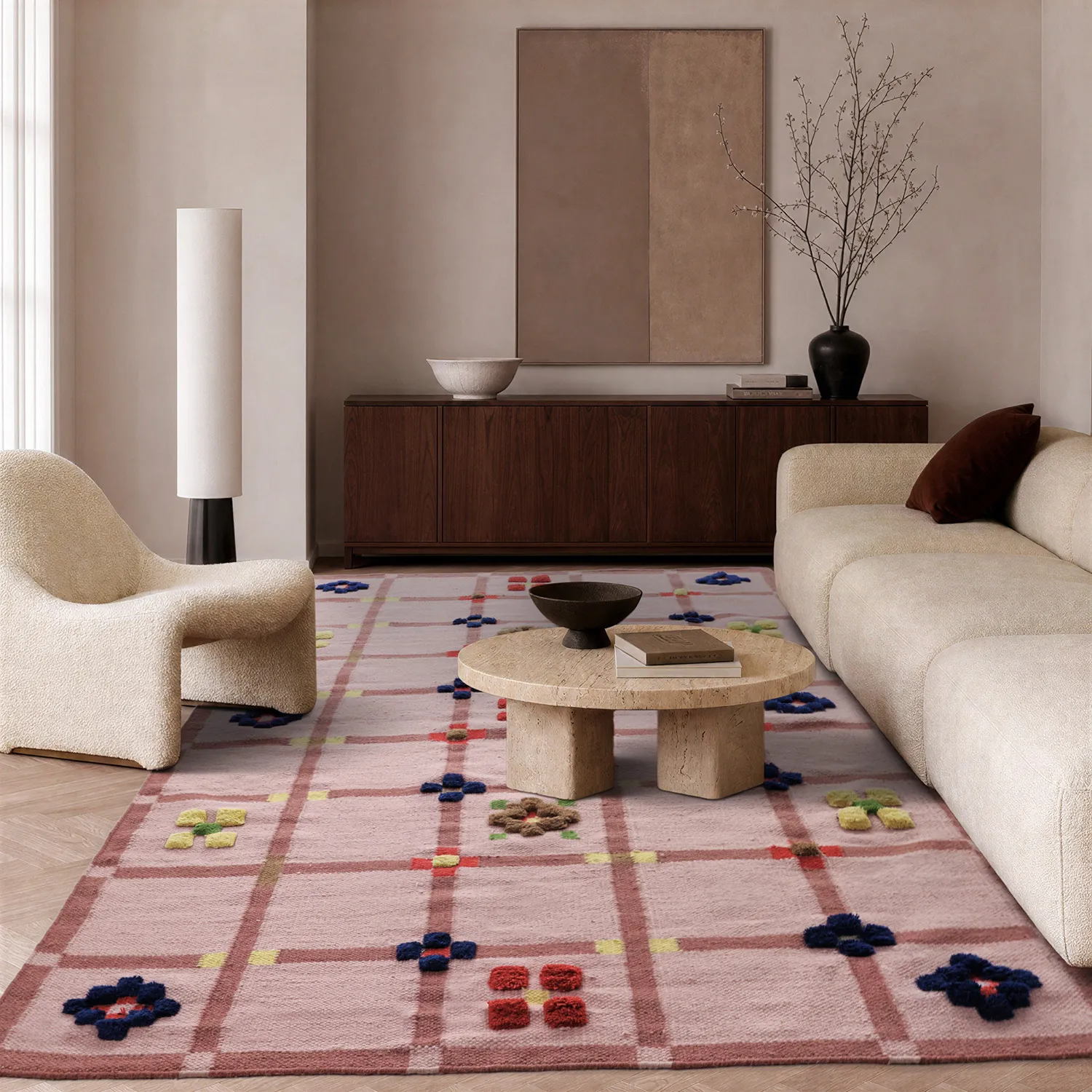 Wollteppich - Lausanne Flatweave Tufted Premium (rosa)