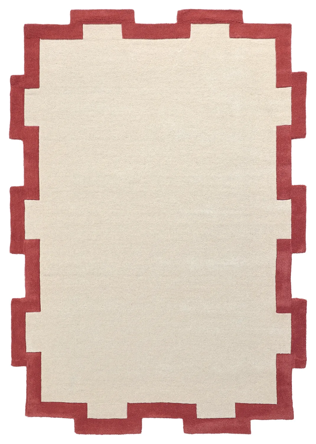 Wollteppich - Agra Hand Tufted Wool Premium (creme/rot)