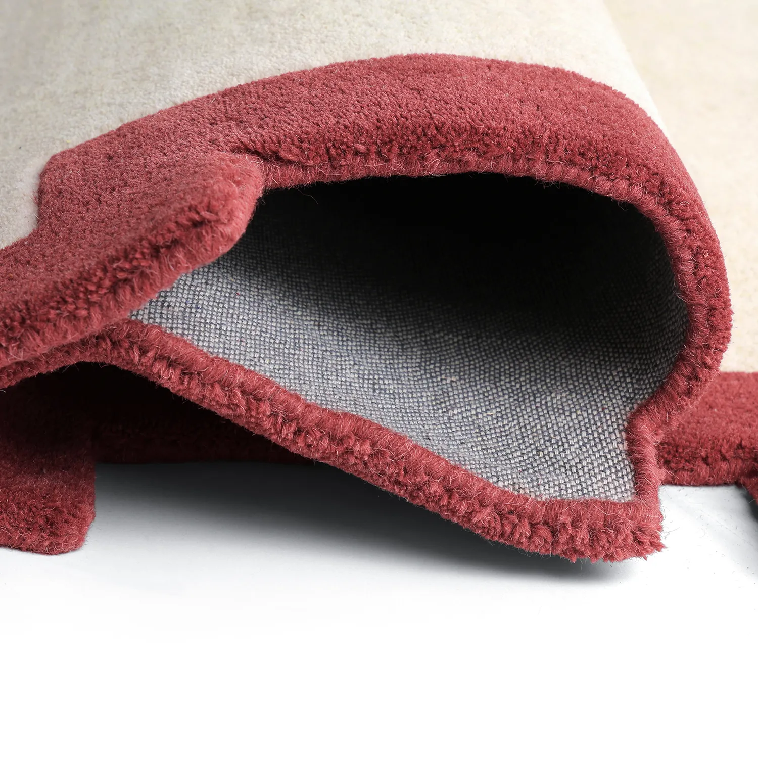 Wollteppich - Agra Hand Tufted Wool Premium (creme/rot)