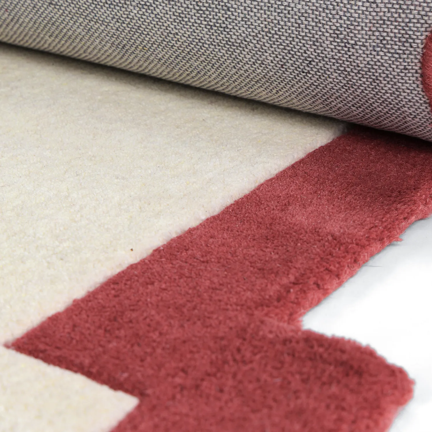 Wollteppich - Agra Hand Tufted Wool Premium (creme/rot)