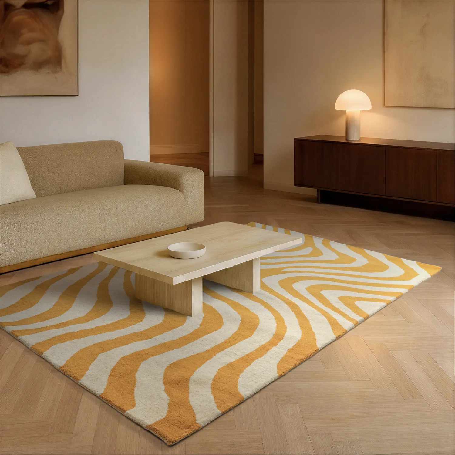 Wollteppich - Aiz Hand Tufted Wool Premium (gelb)