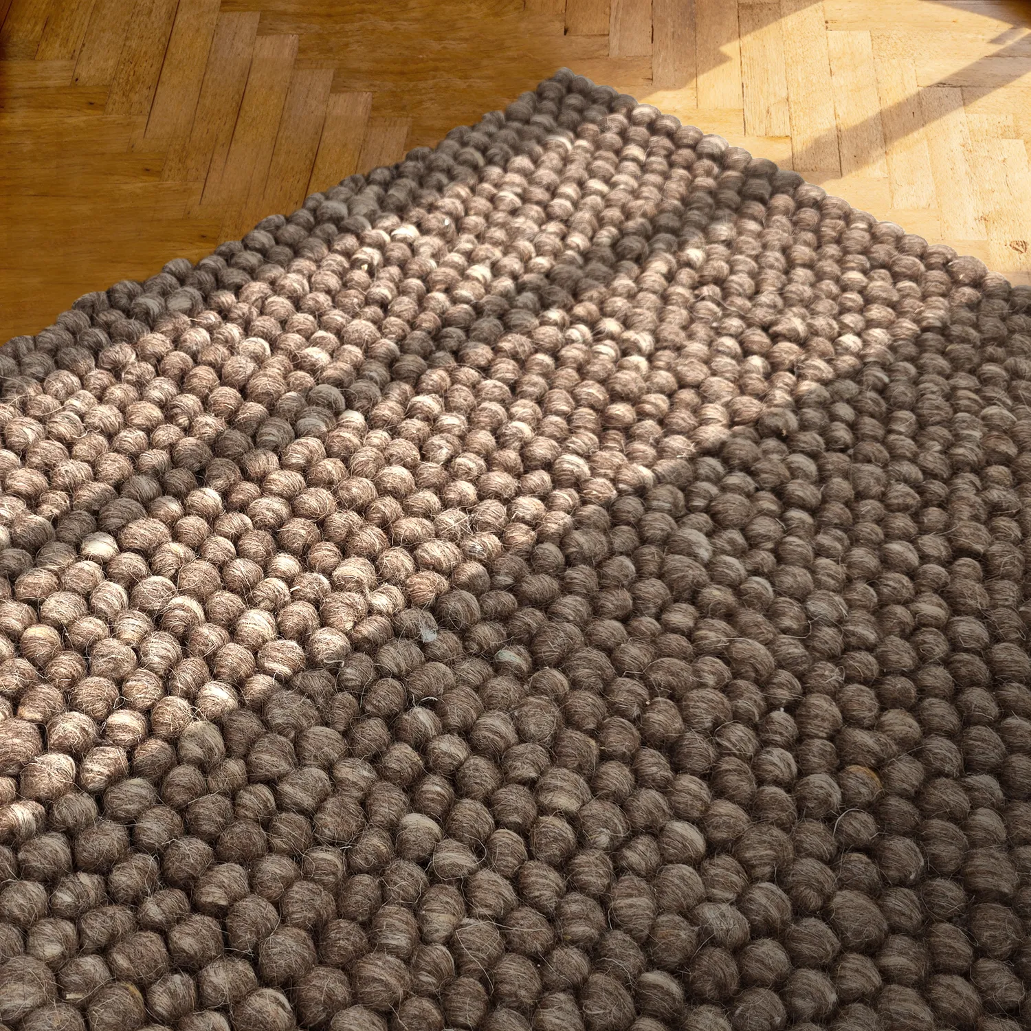 Wollteppich - Avafors Wool Bubble (braun/beige)