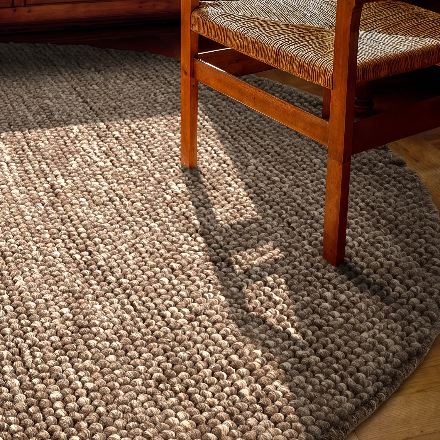 Rund Teppich - Avafors Wool Bubble (braun/beige)