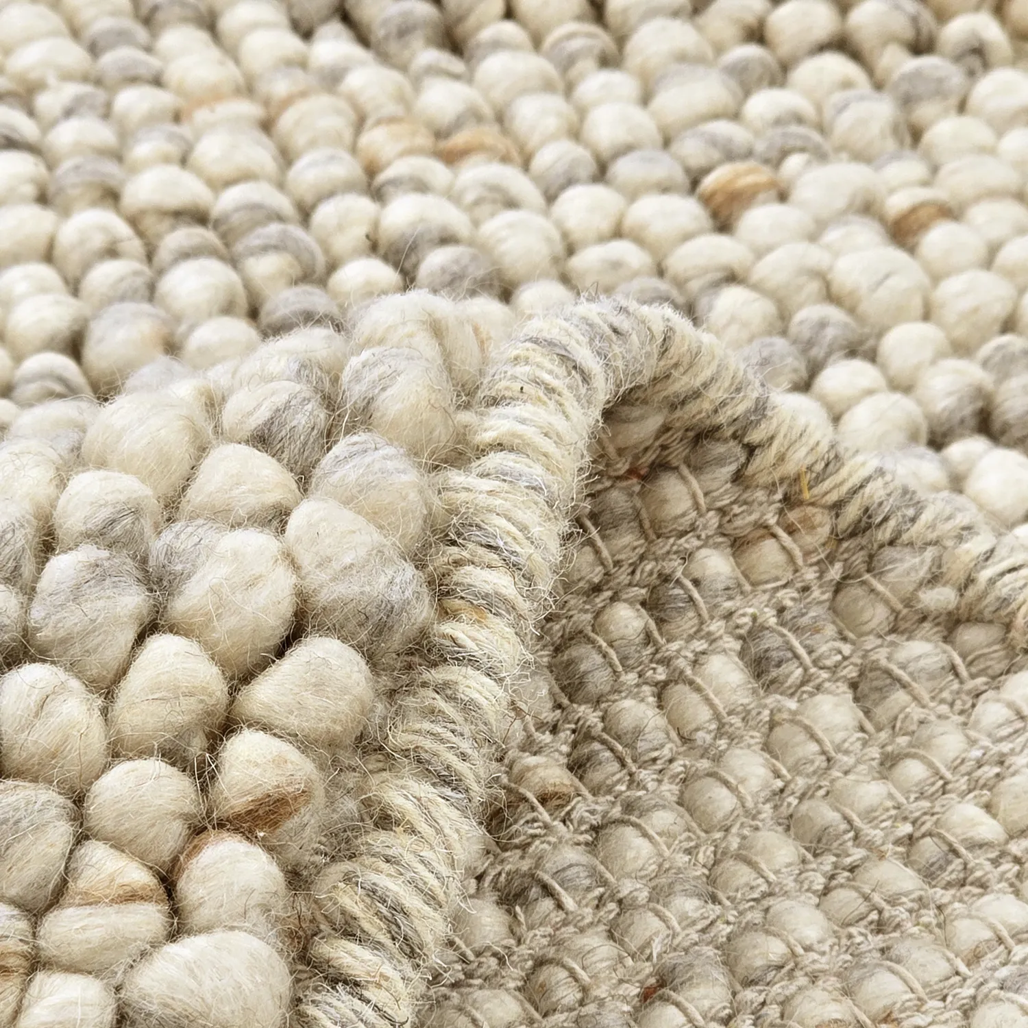 Rund Teppich - Avafors Wool Bubble (grau/beige)
