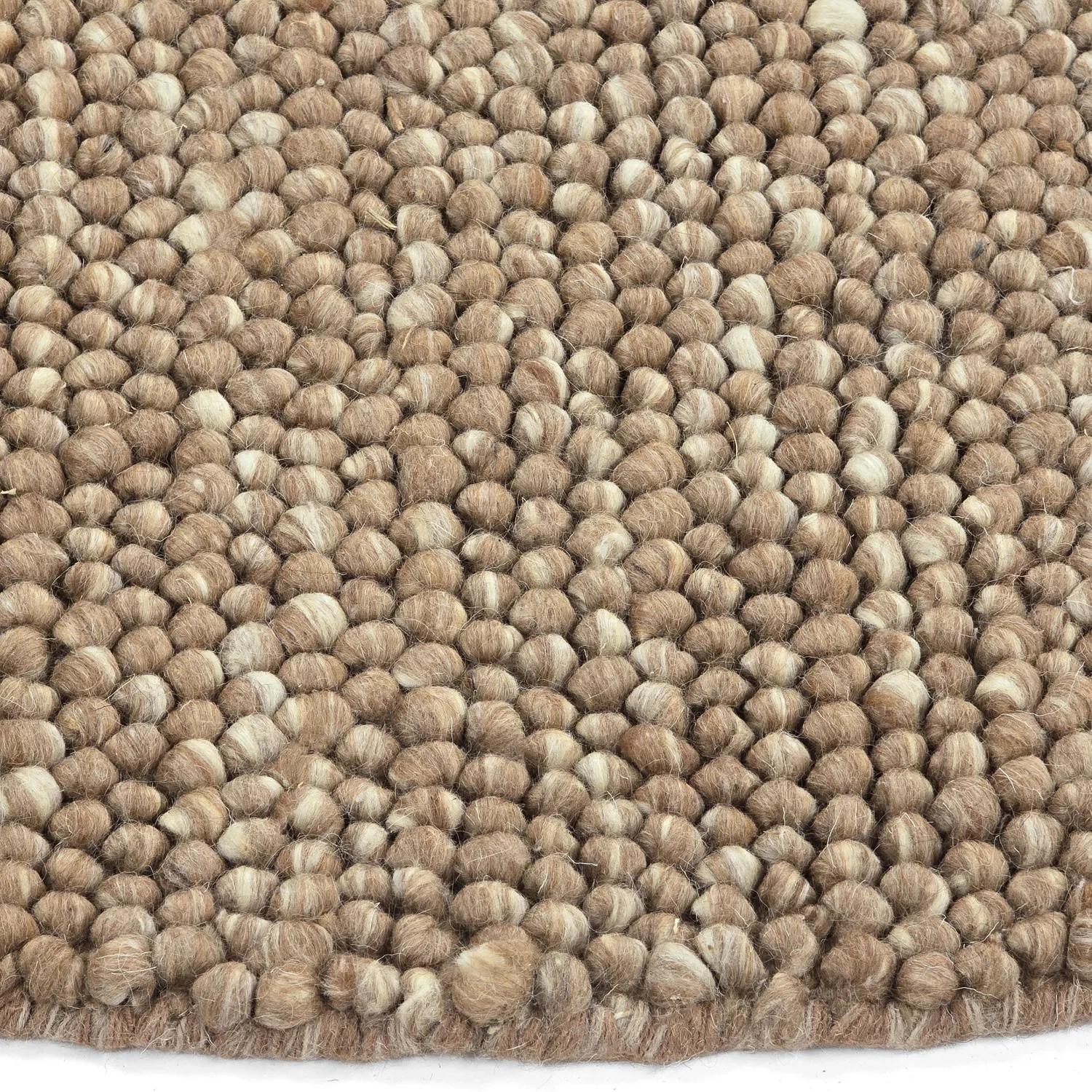 Rund Teppich - Avafors Wool Bubble (hellbraun/weiß)