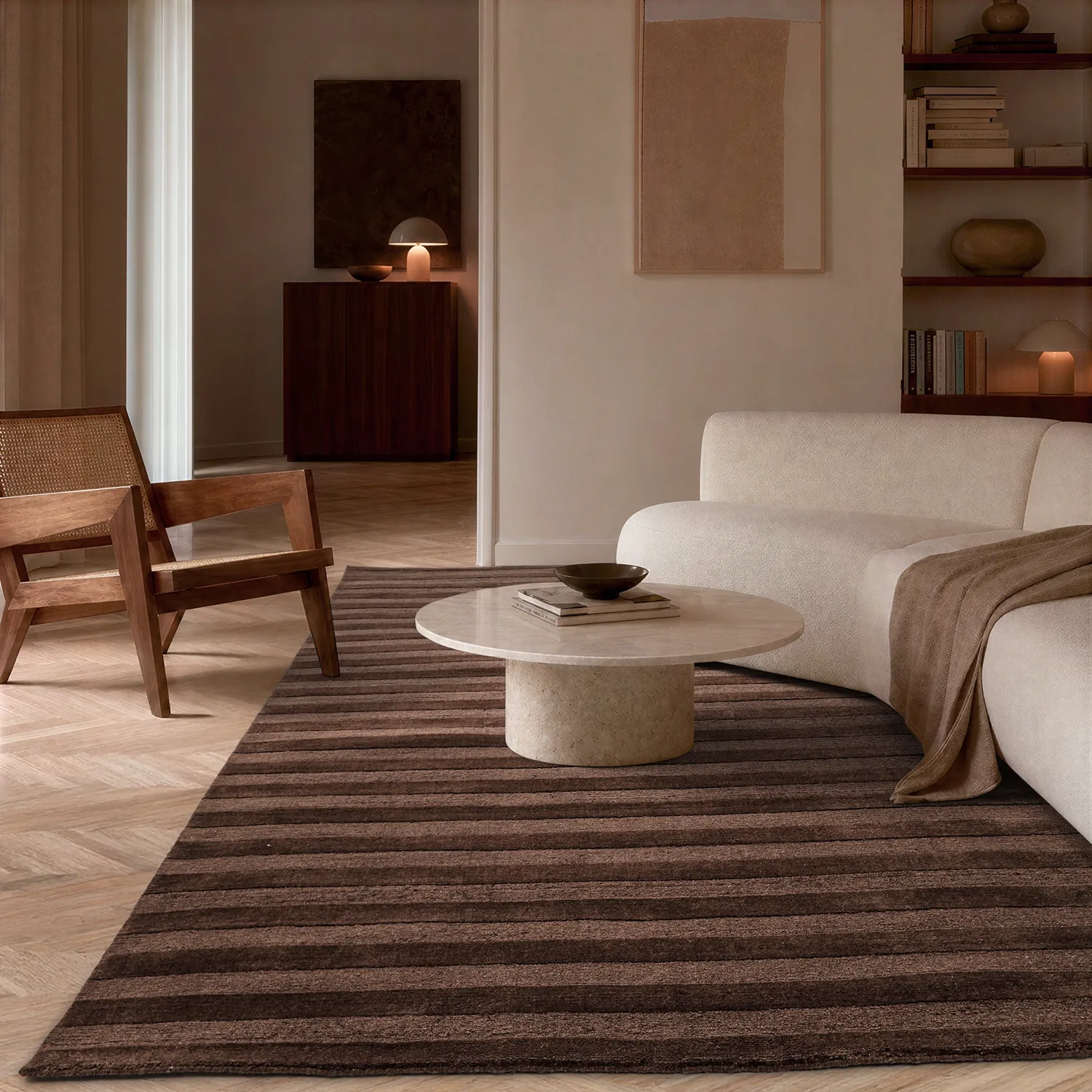 Wollteppich - Brenta Handloom Wool Premium (braun)
