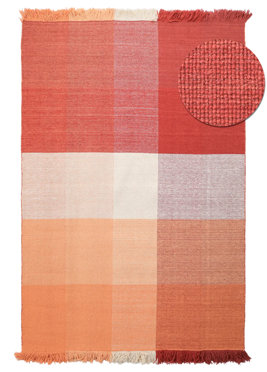 Wollteppich - Chaves (rot/orange)
