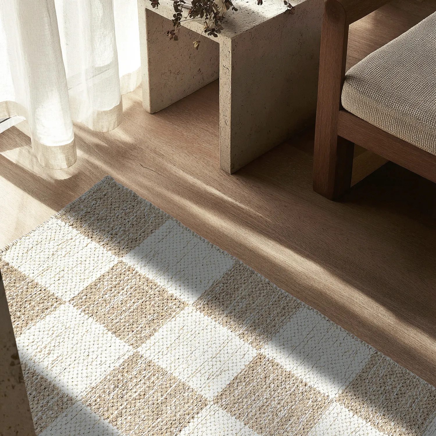 Wollteppich - Dundee (beige/weiß)