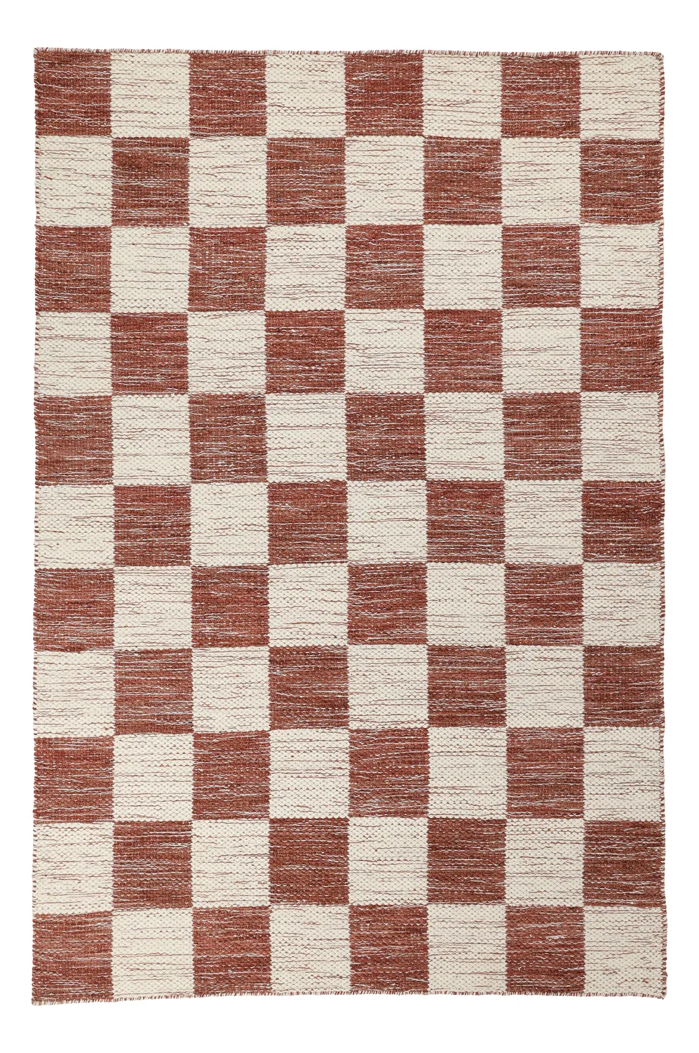 Wollteppich - Dundee (rot/weiß)