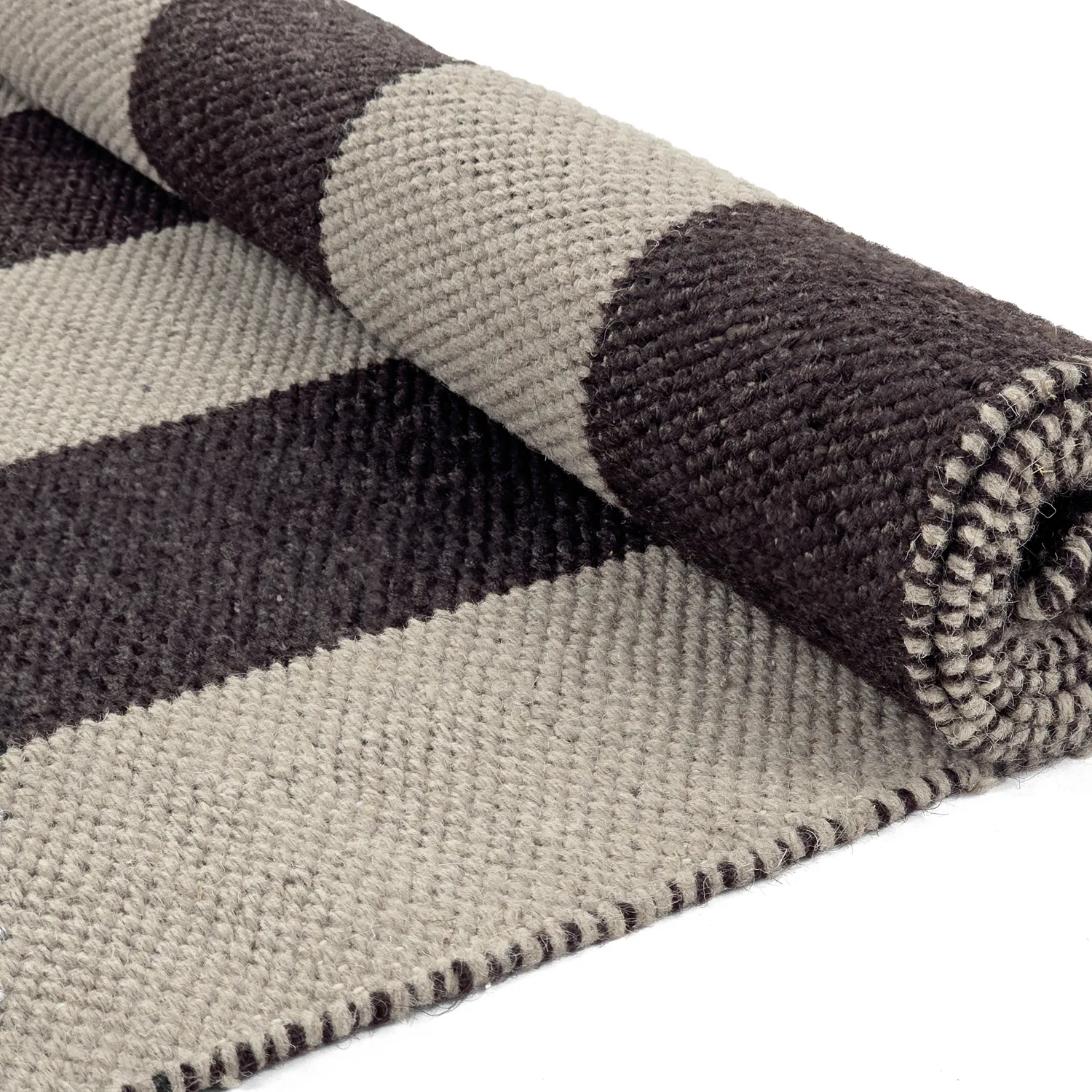 Wollteppich - Garine (schwarz/beige)