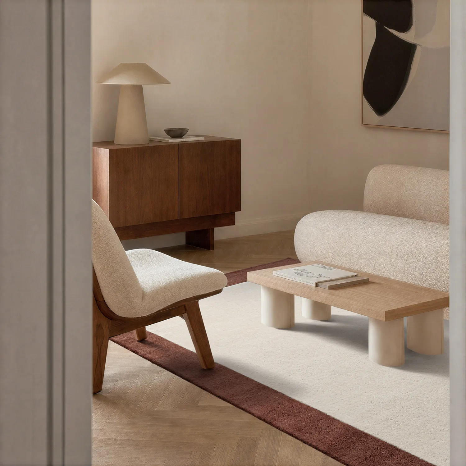 Wollteppich - Gaya Hand Tufted Wool Premium (creme/braun)