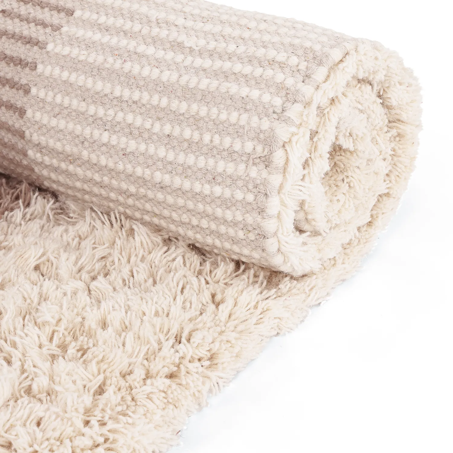 Wollteppich - Khenifra Handknot Wool Premium (taupe/creme)