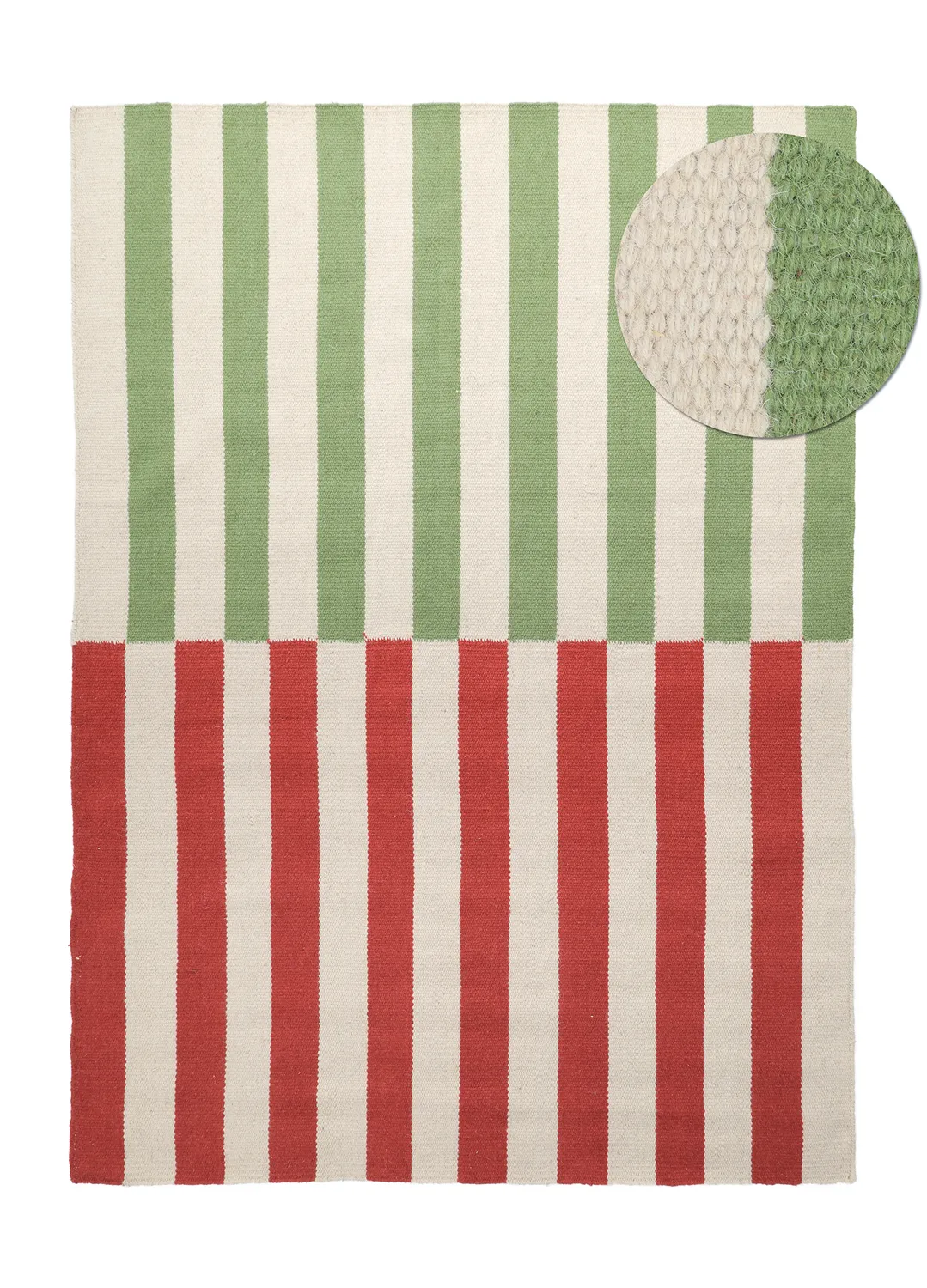 Wollteppich - Peniche (cremefarben/grün/rot)