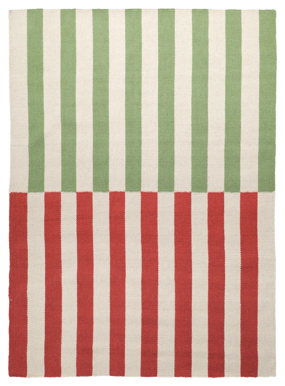Wollteppich - Peniche (cremefarben/grün/rot)