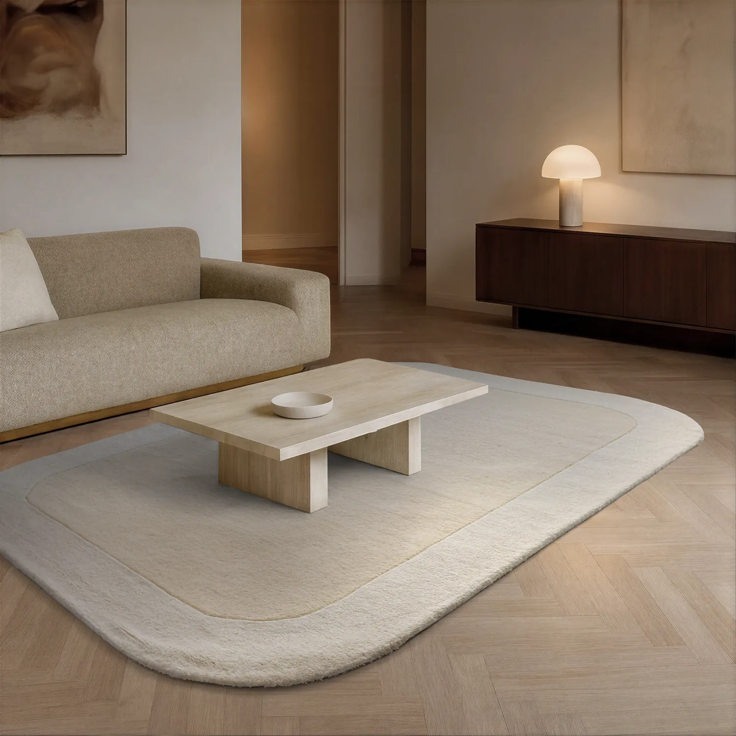 Wollteppich - Puri Hand Tufted Wool Premium (cremefarben/weiß)