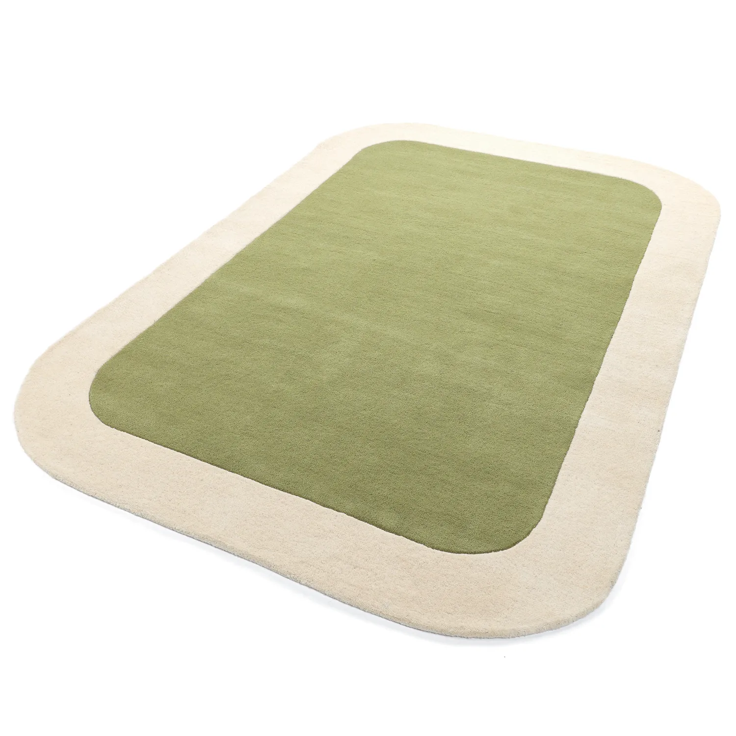 Wollteppich - Puri Hand Tufted Wool Premium (grün/creme)