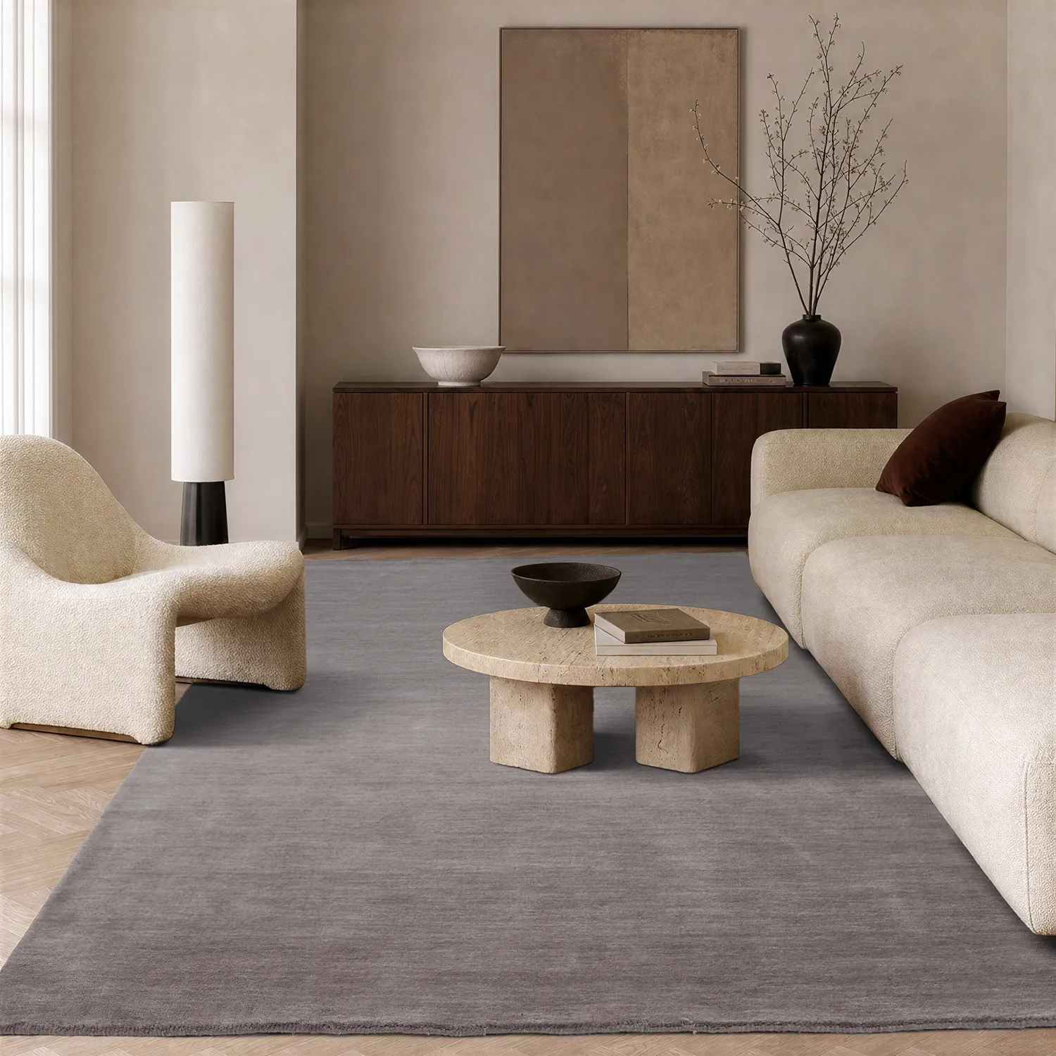 Wollteppich - Rozel Handloom Wool Premium (helltaupe)