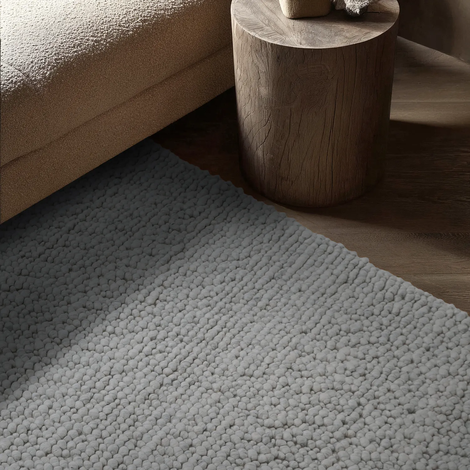 Wollteppich - Sala Irregular Wool Bubble (hellgrau meliert)