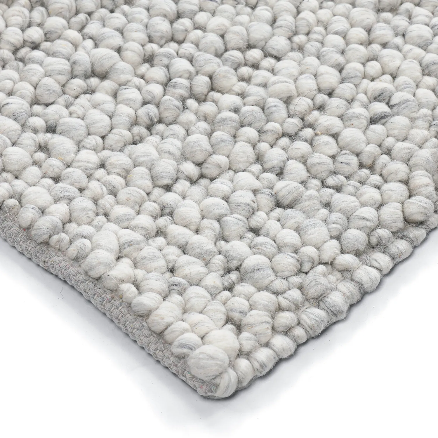 Wollteppich - Sala Irregular Wool Bubble (hellgrau meliert)