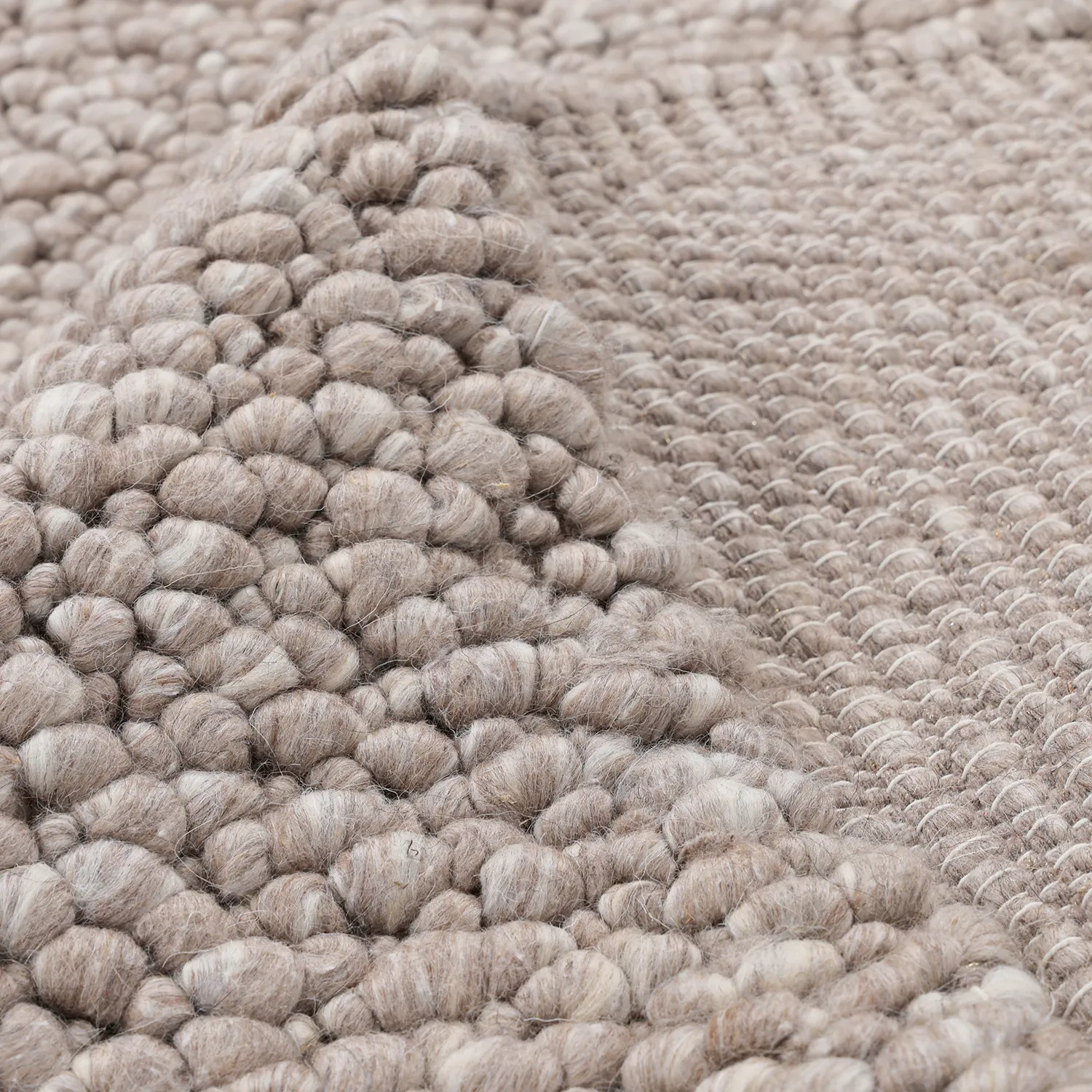 Wollteppich - Sala Irregular Wool Bubble (taupe/weiß-melange)