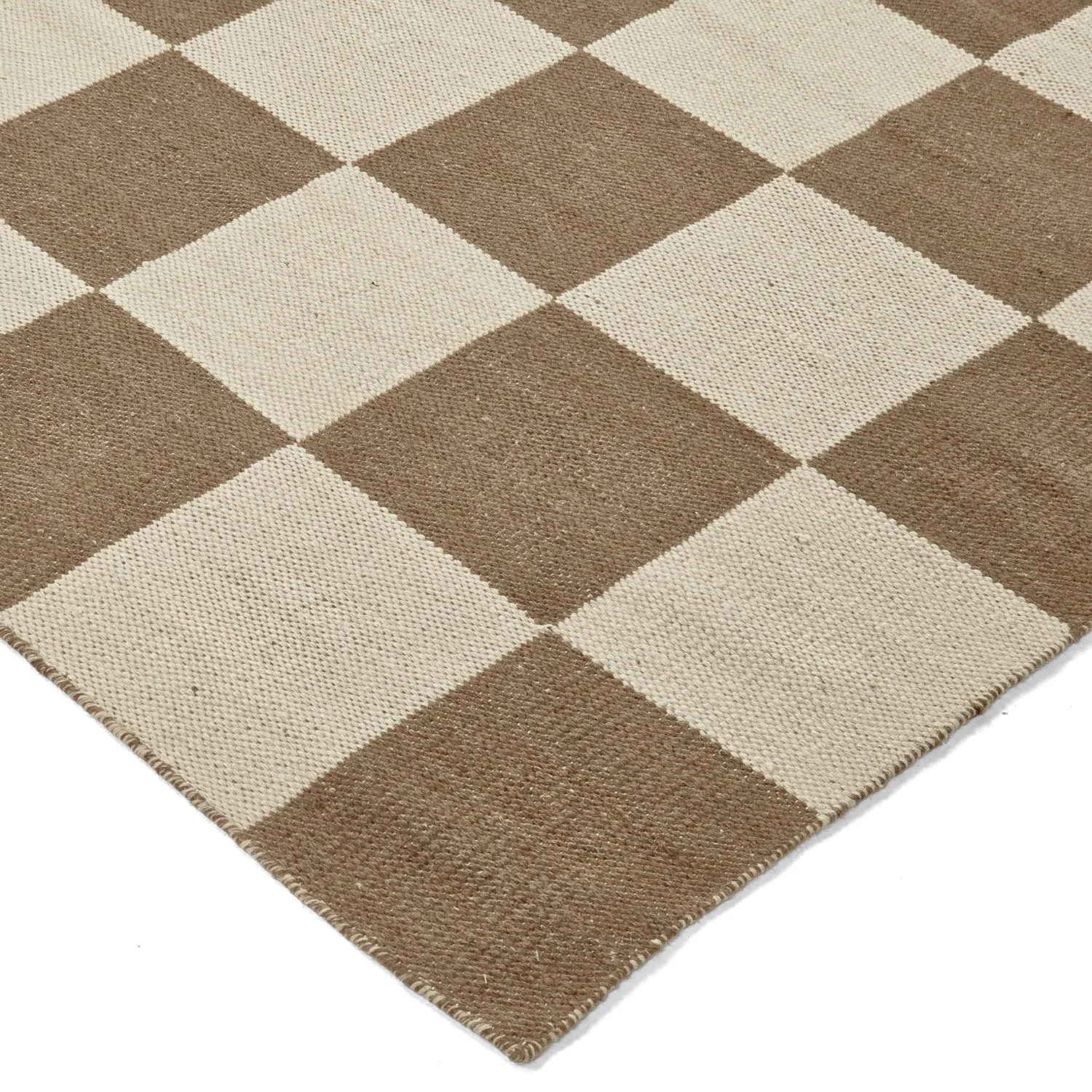 Wollteppich - Scacco (braun/beige)