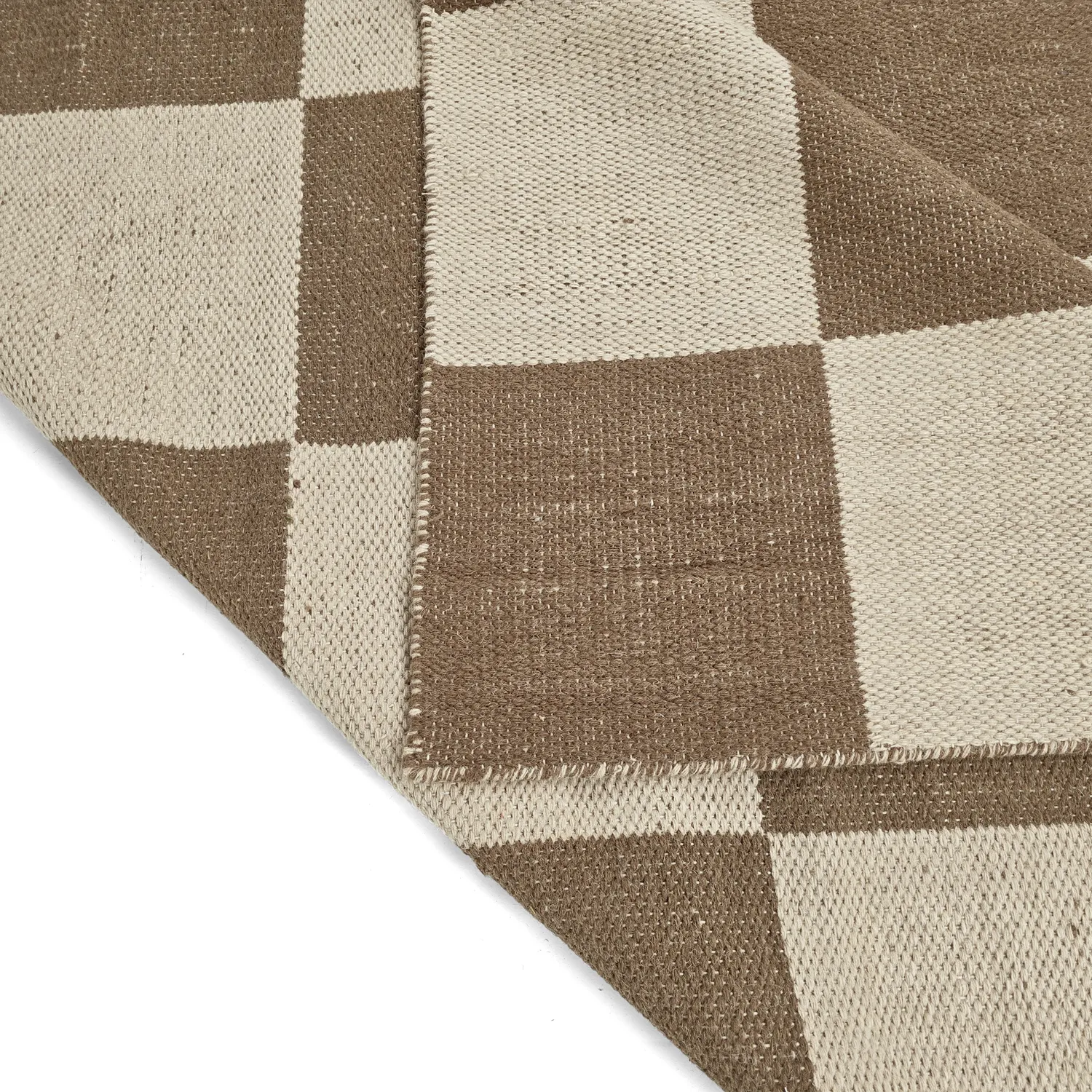 Wollteppich - Scacco (braun/beige)
