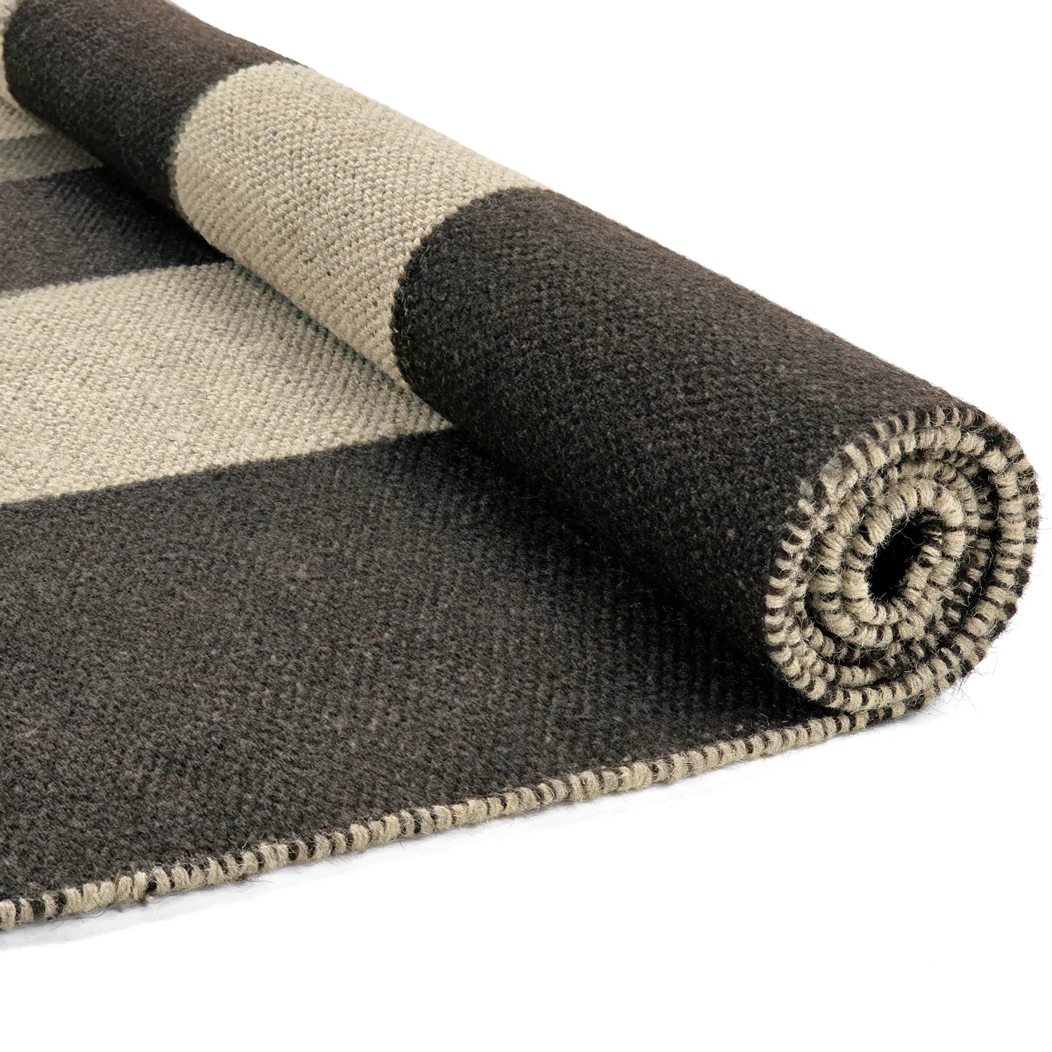 Wollteppich - Scacco (schwarz/beige)