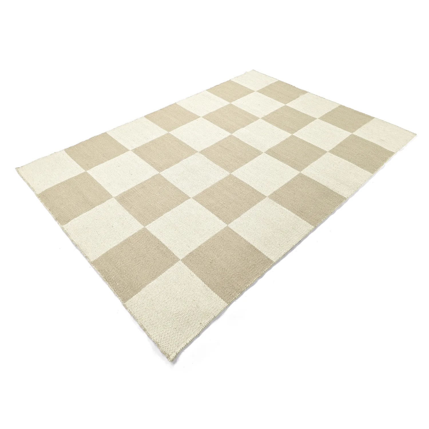 Wollteppich - Scacco (weiß/beige)