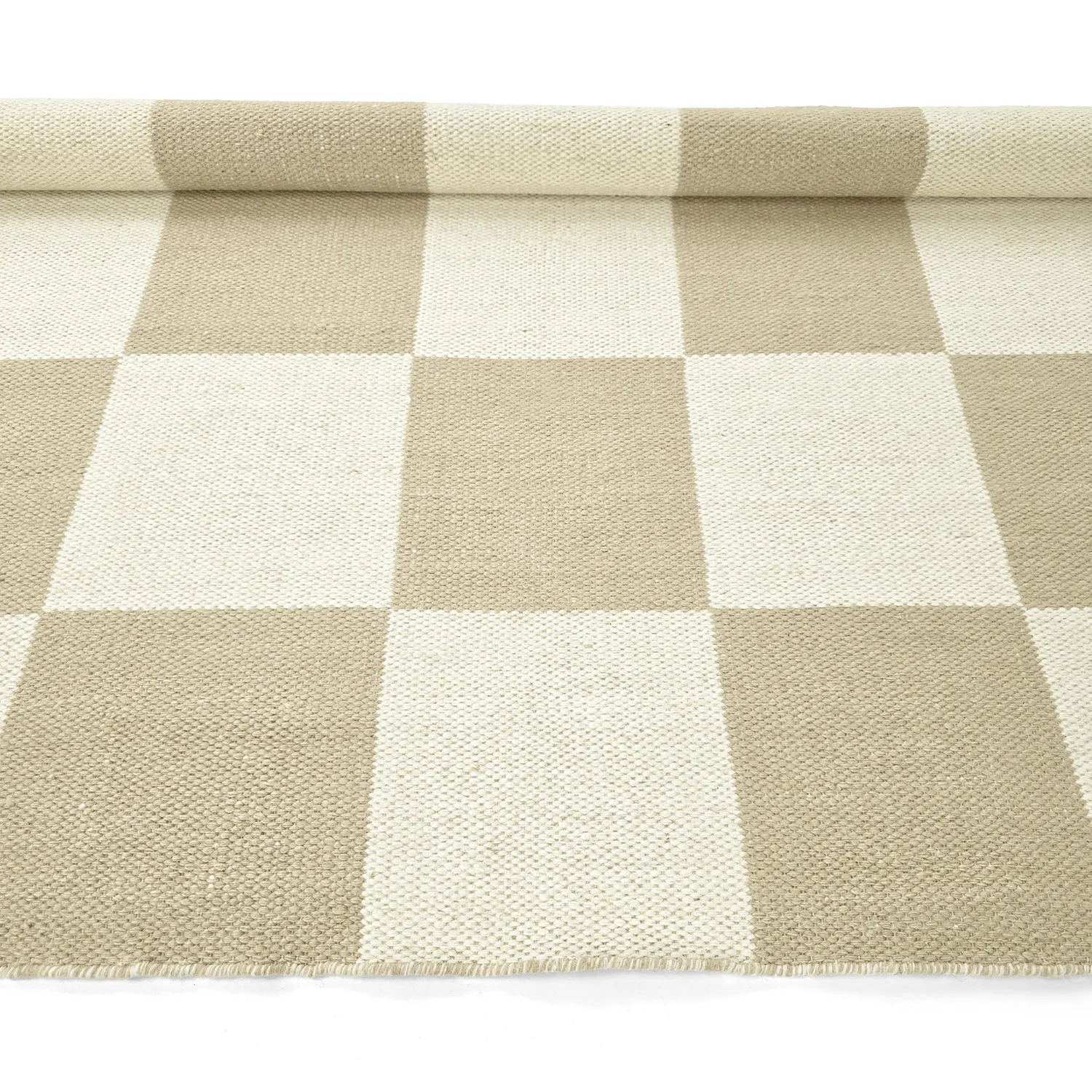 Wollteppich - Scacco (weiß/beige)