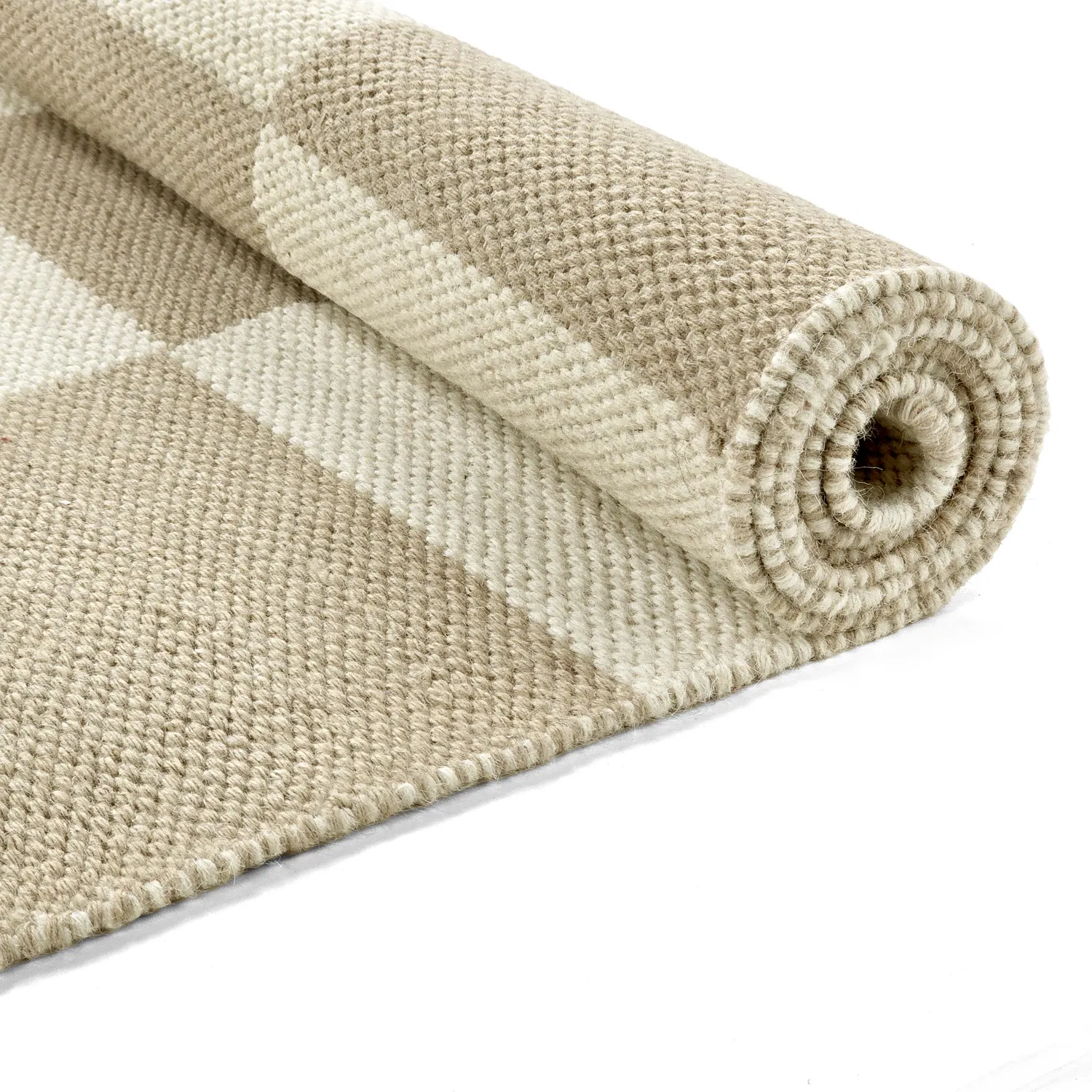 Wollteppich - Scacco (weiß/beige)