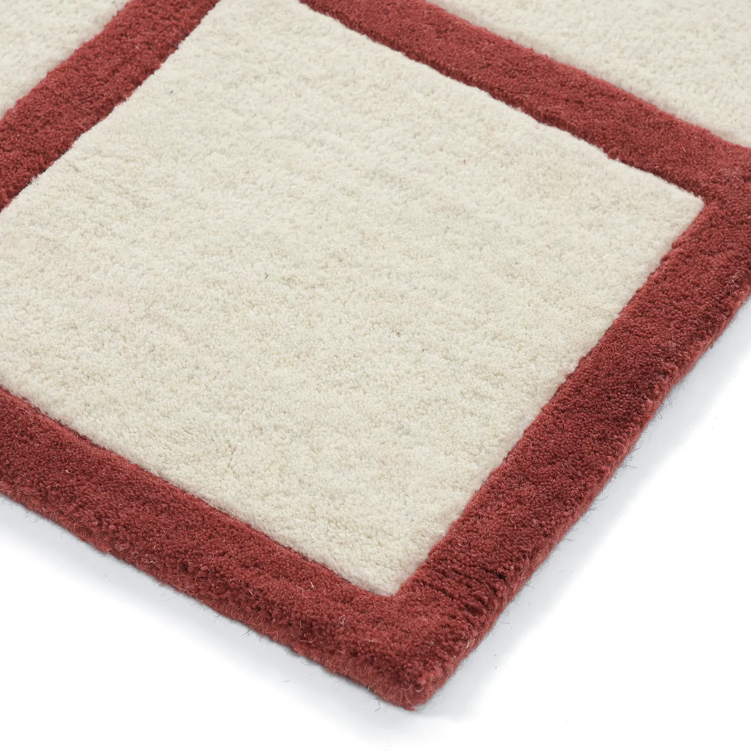 Wollteppich - Syl Hand Tufted Wool Premium (rot/weiß)