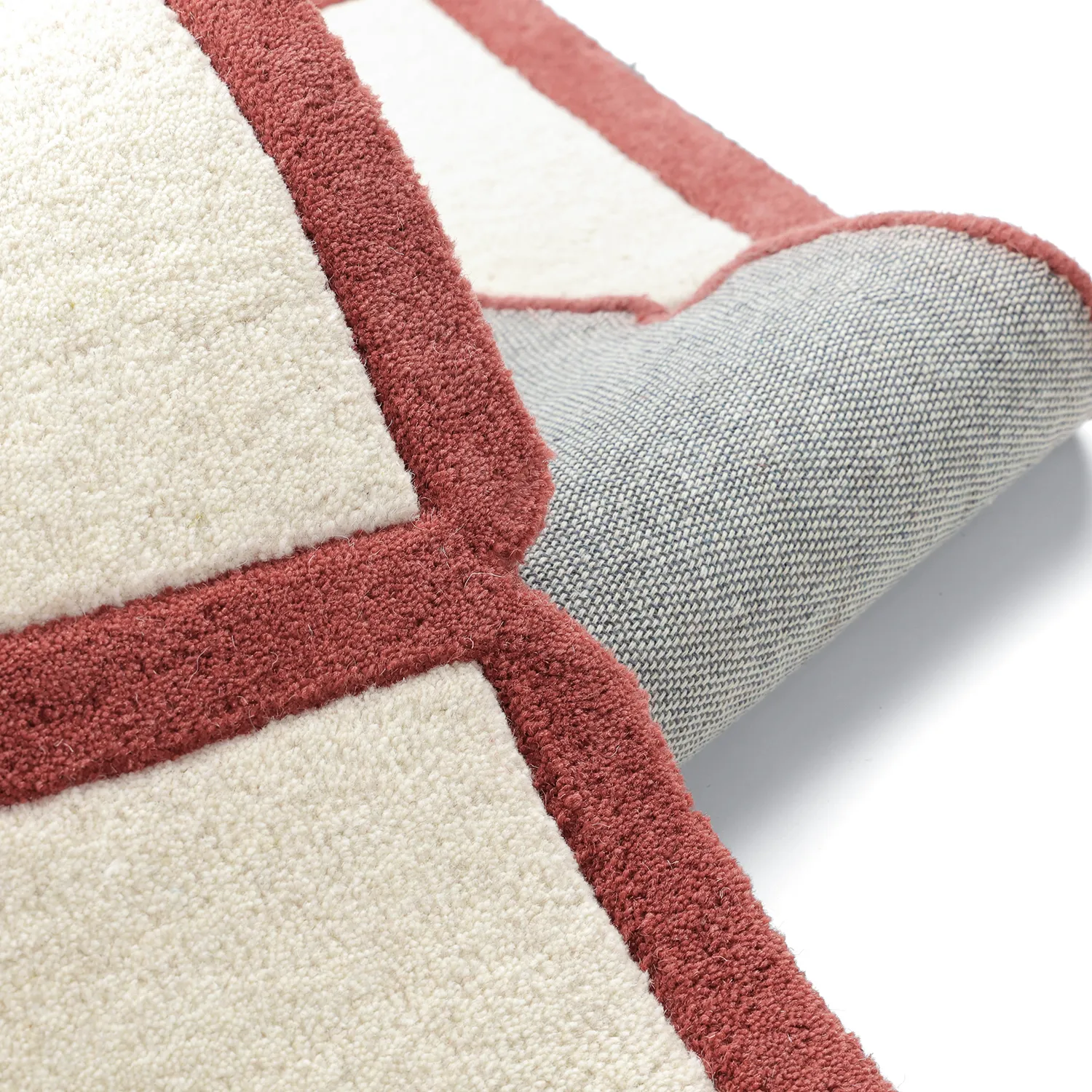 Wollteppich - Syl Hand Tufted Wool Premium (rot/weiß)