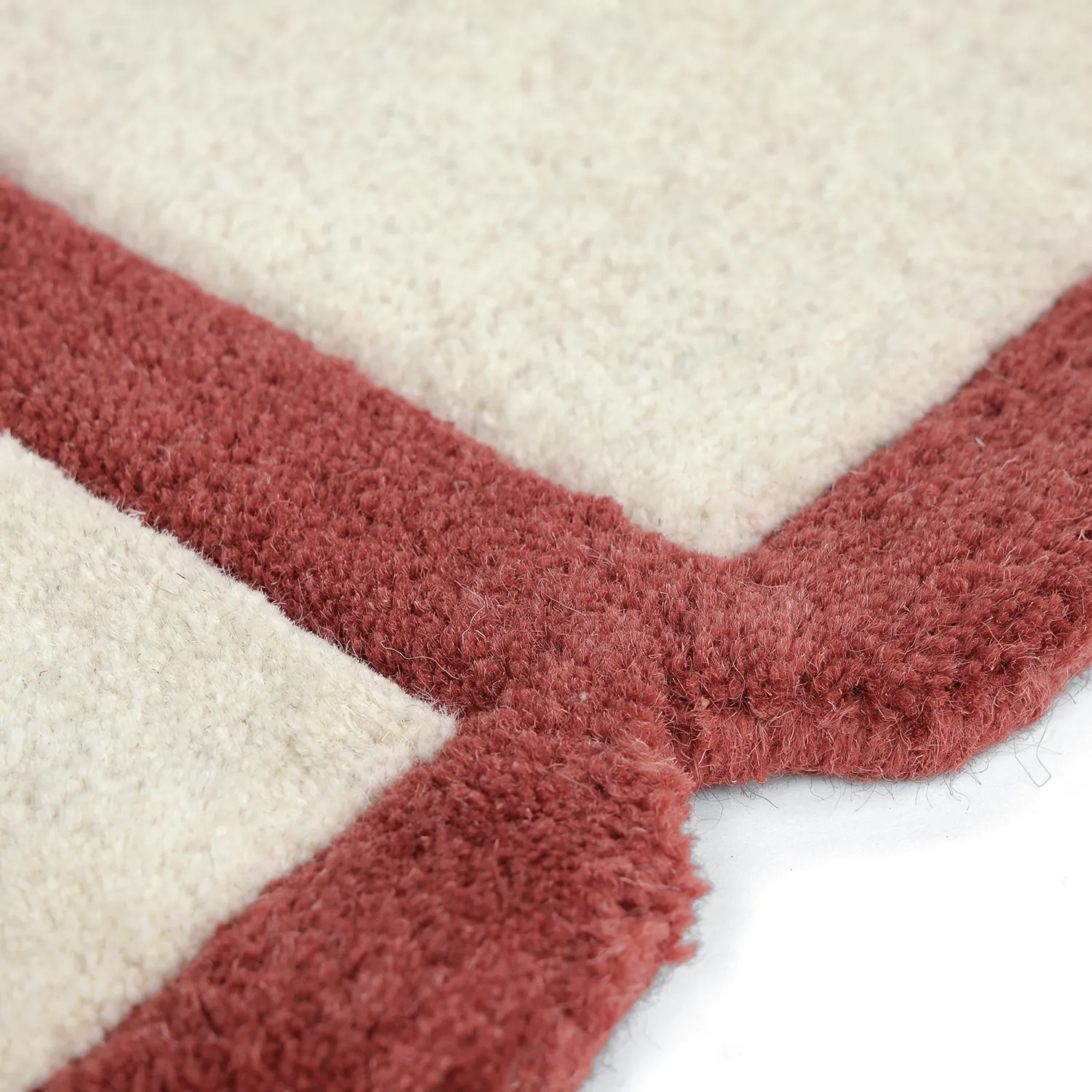 Wollteppich - Syl Hand Tufted Wool Premium (rot/weiß)