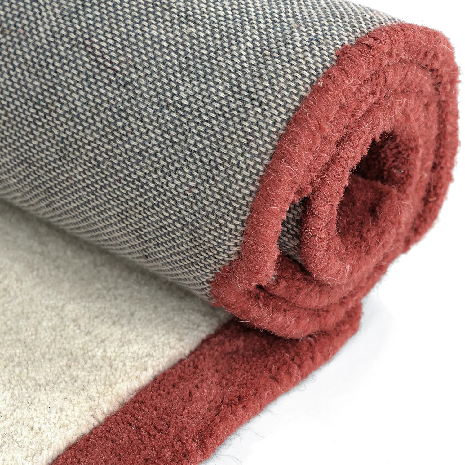 Wollteppich - Syl Hand Tufted Wool Premium (rot/weiß)