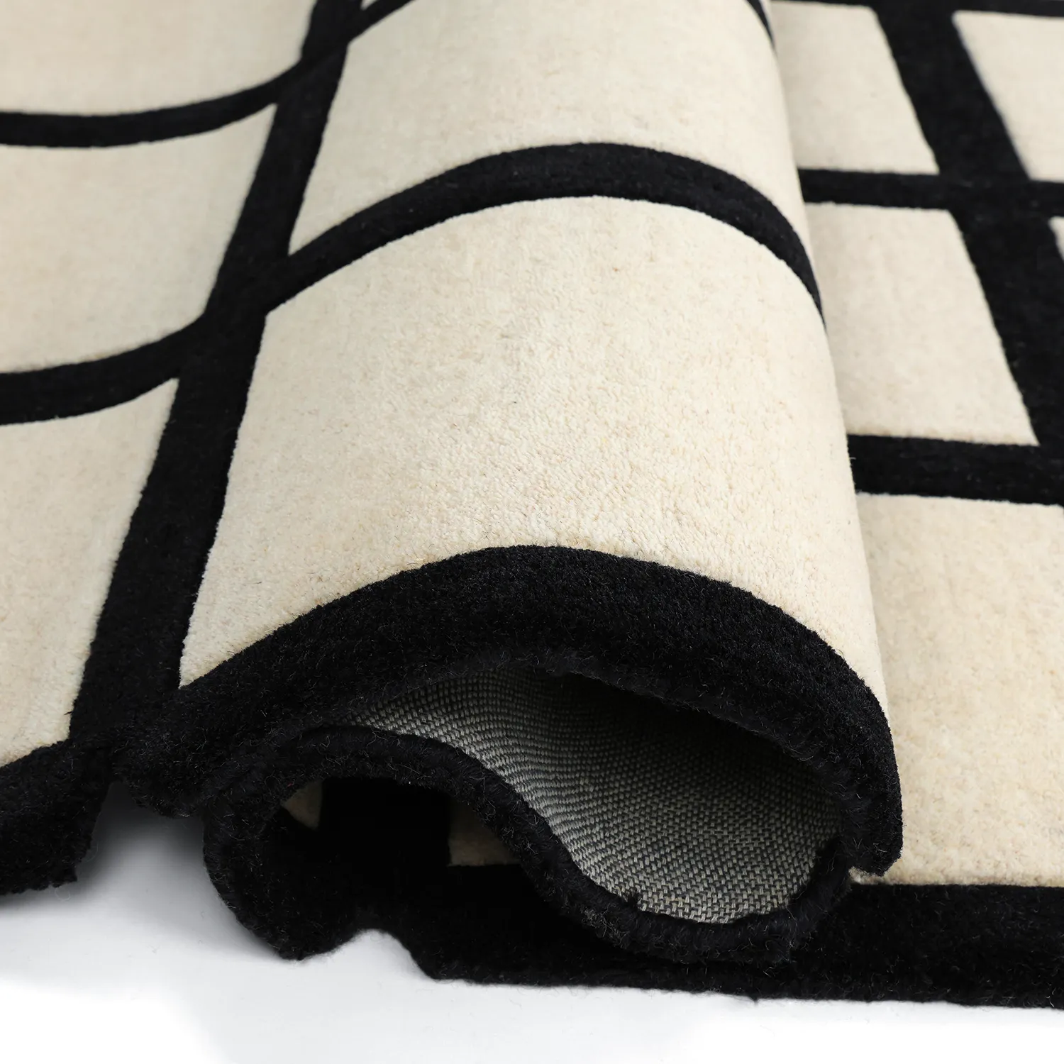 Wollteppich - Syl Hand Tufted Wool Premium (schwarz/weiß)