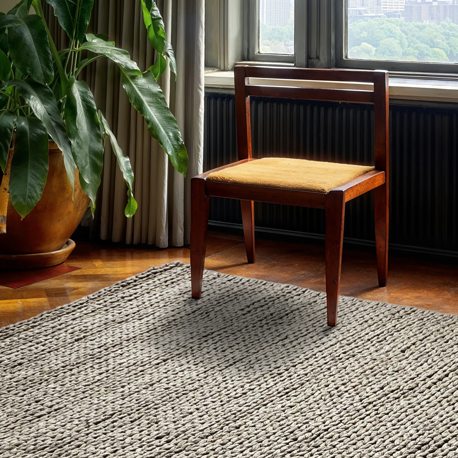 Wollteppich - Talvia Braided Wool (grau)