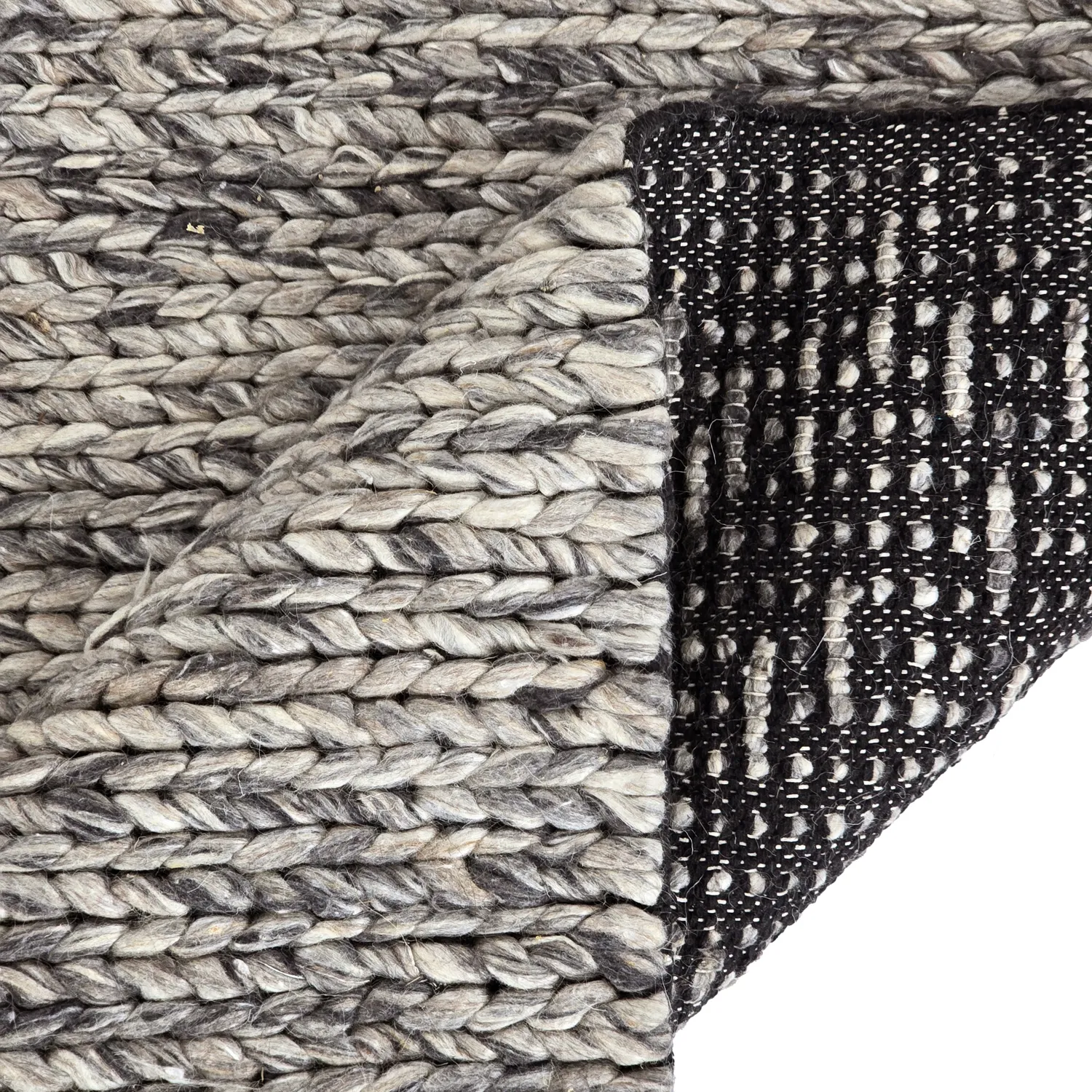 Wollteppich - Talvia Braided Wool (dunkelgrau)