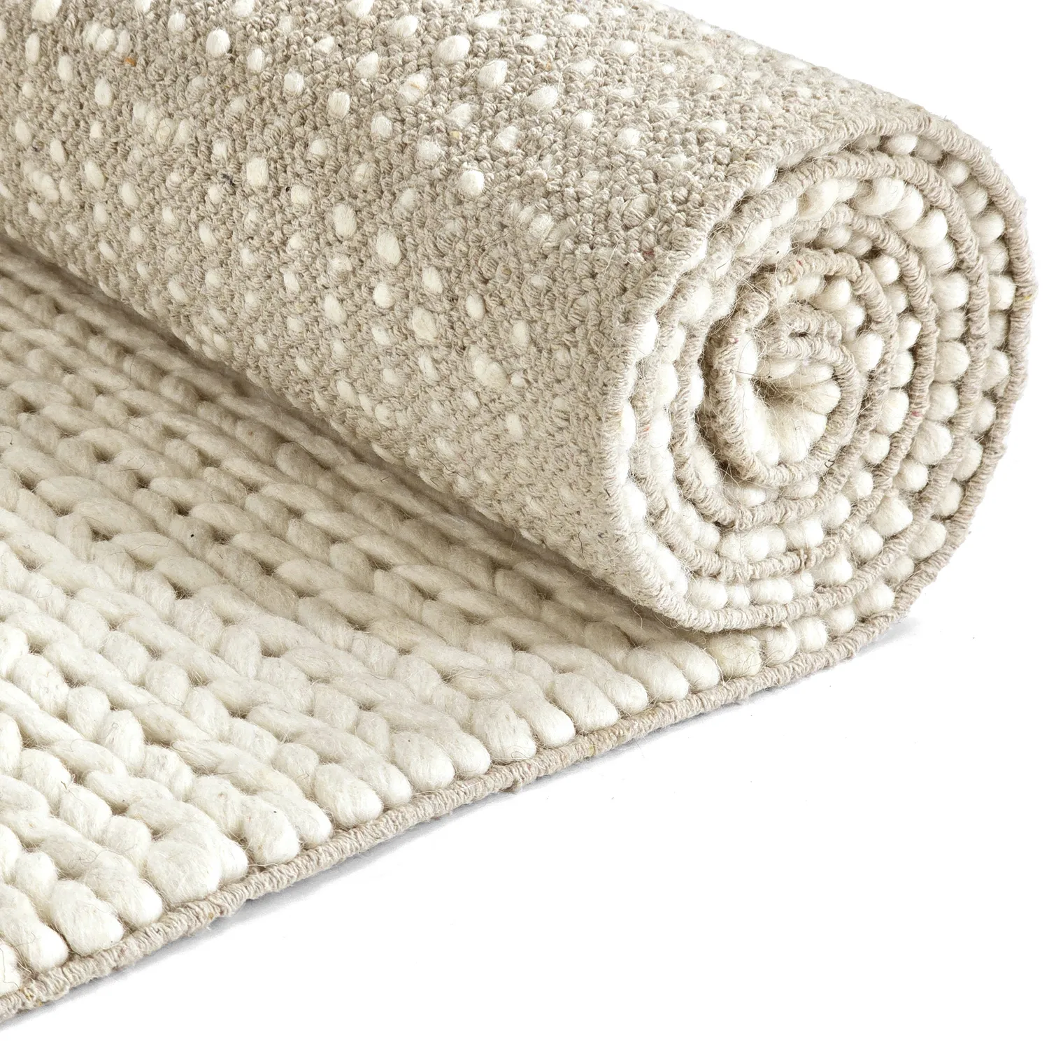 Wollteppich - Talvia Braided Wool (cremefarben)